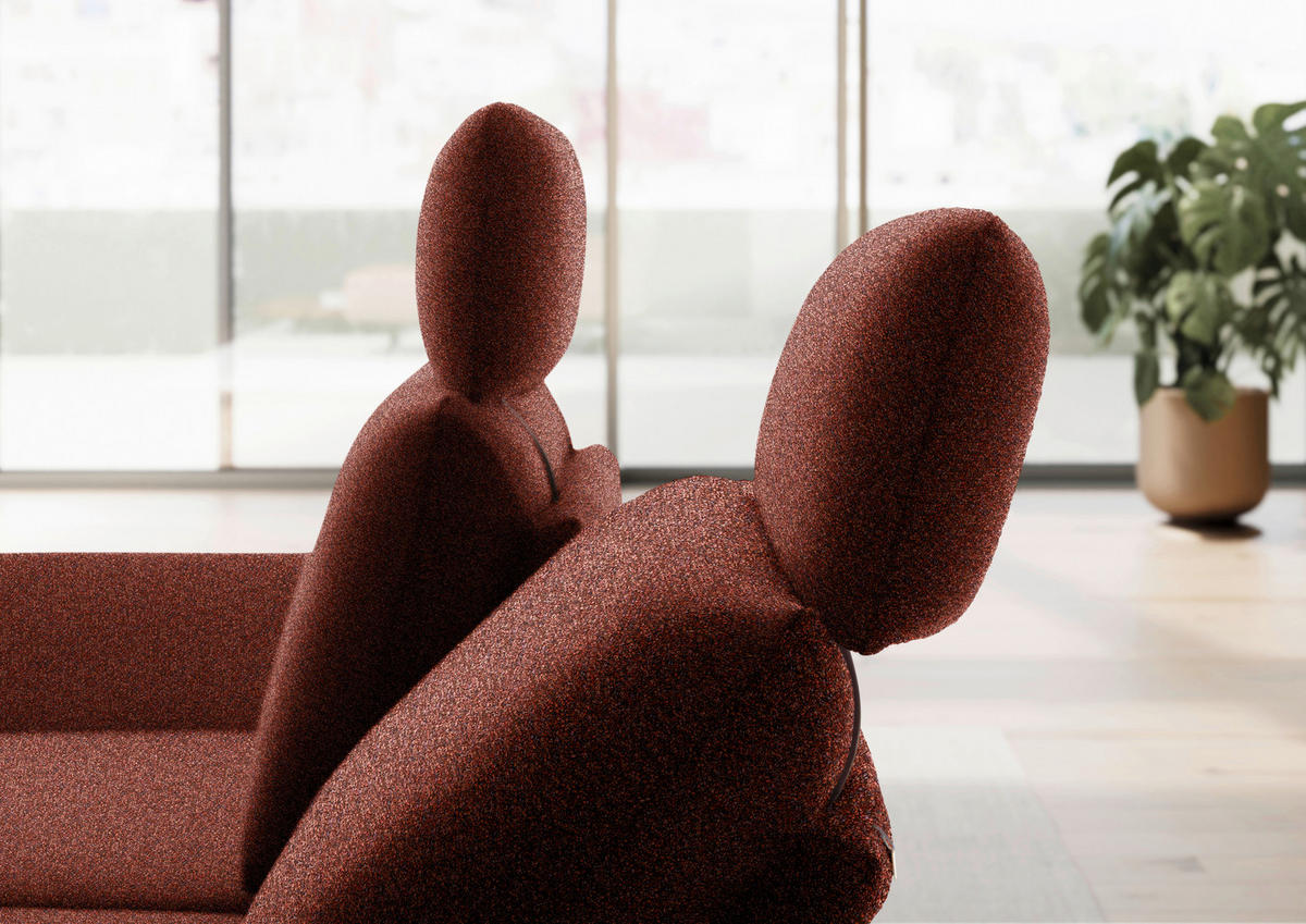 ECKSOFA  in Flachgewebe Rotorange  155/234 cm  - Rotorange/Schwarz, Design, Textil/Metall (155/234cm) - Dieter Knoll