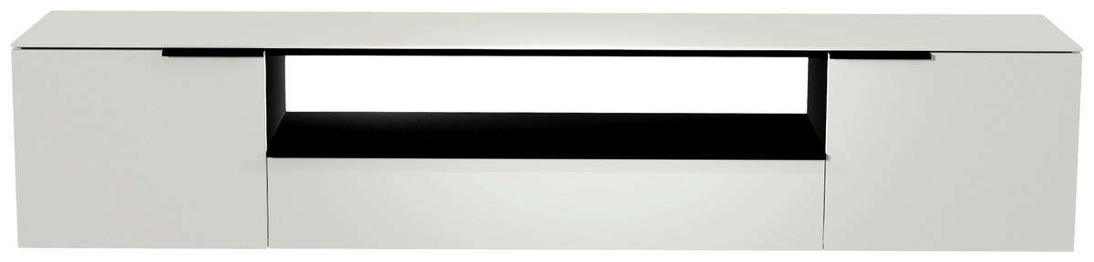 LOWBOARD  in 210/41/45 cm  - Weiss/Schwarz, Design, Glas/Holzwerkstoff (210/41/45cm) - Moderano