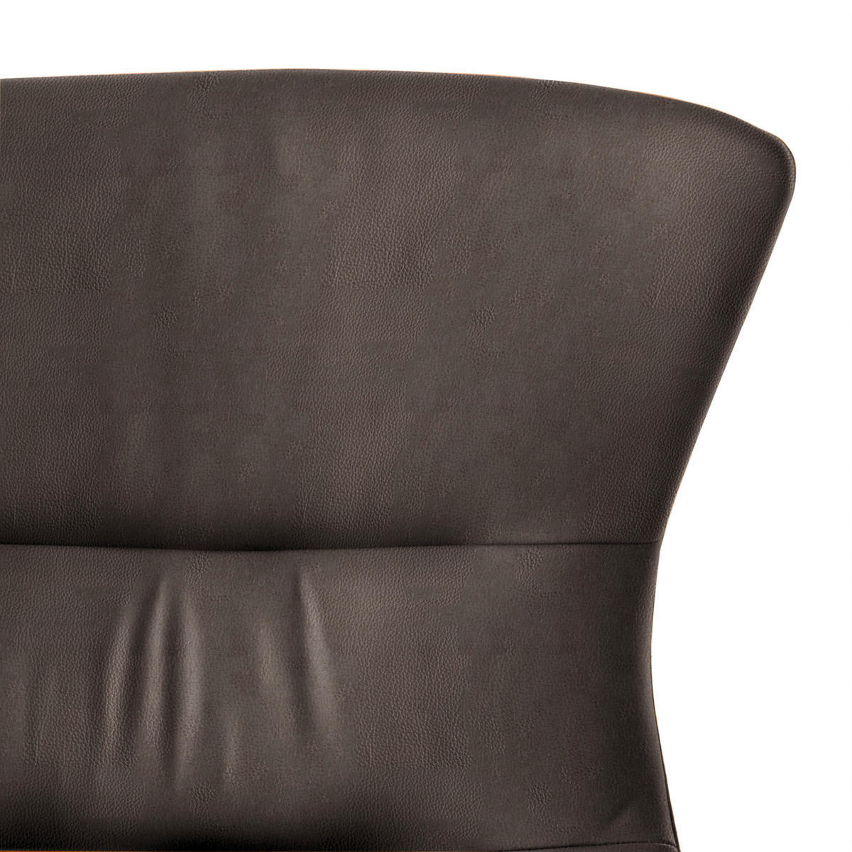 OHRENSESSEL in Dunkelbraun  - Dunkelbraun/Schwarz, Design, Leder/Metall (84/104/96cm) - home24