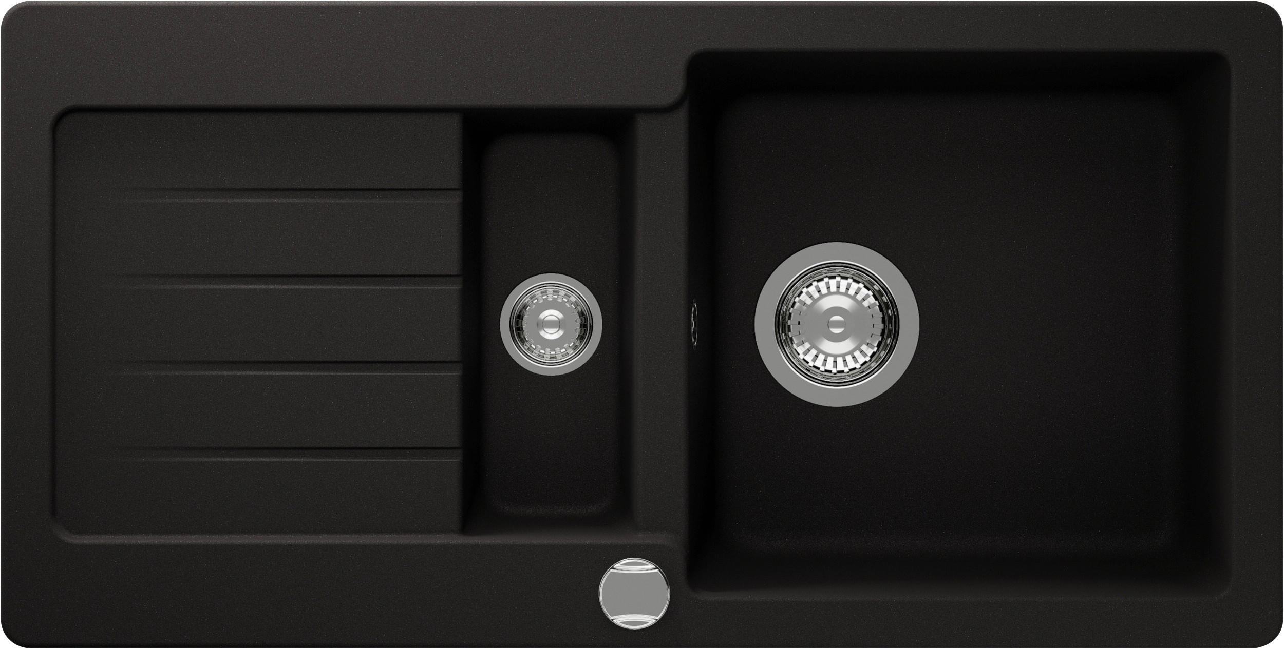 SPÜLE TYPD150SAGNE  - Edelstahlfarben/Schwarz, Basics, Stein (86/30,9/43,5cm) - Schock