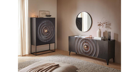 SIDEBOARD Schwarz, Goldfarben 177/78/47 cm - Goldfarben/Schwarz, Design, Holz/Metall (177/78/47cm) - Ambia Home