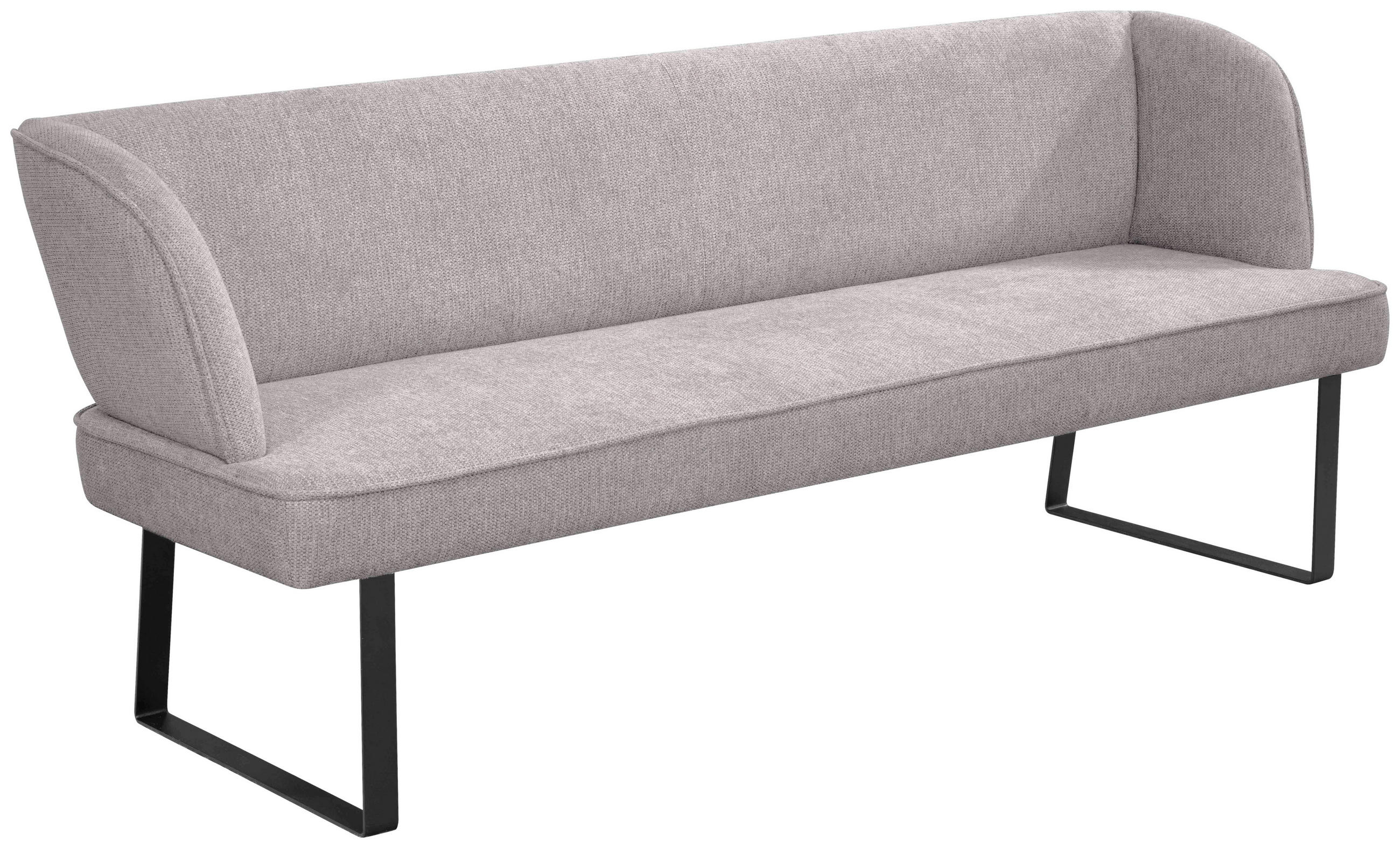 SITZBANK 205/91/66 cm Webstoff Cappuccino, Schwarz  - Schwarz/Cappuccino, Design, Textil/Metall (205/91/66cm) - Novel