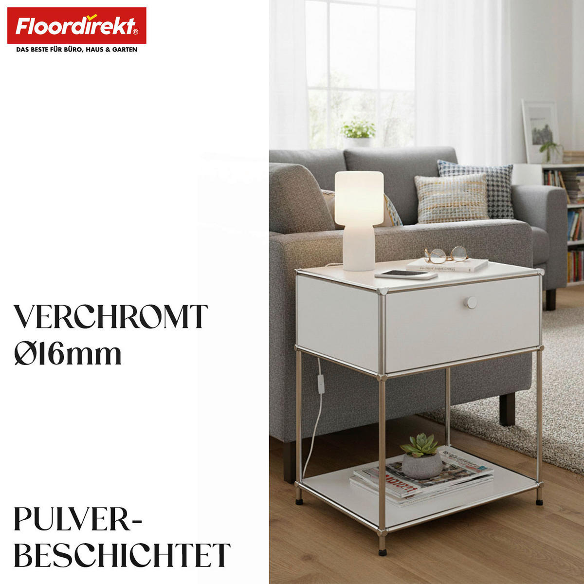 REGAL Weiß  - Weiß, Basics, Metall (50/65/40cm) - Floordirekt