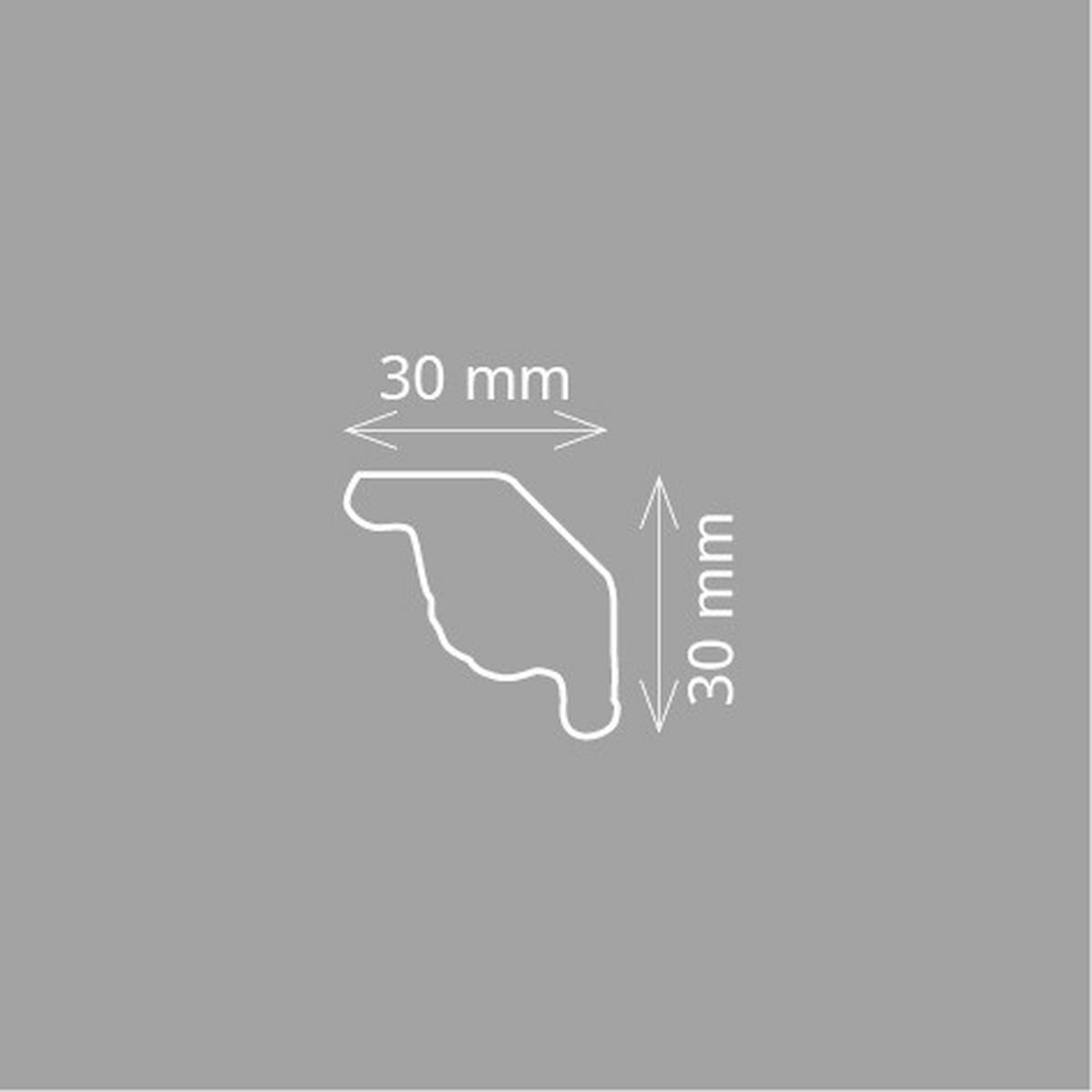 ZIERLEISTE 200/3,0/3,0 cm Weiß Kunststoff  - Weiß, Design, Kunststoff (200/3,0/3,0cm)