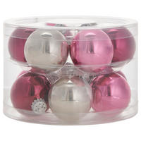 JULGRANSKULOR SET 6 cm 12 delar  - bär/grå, Klassisk, glas (6cm)