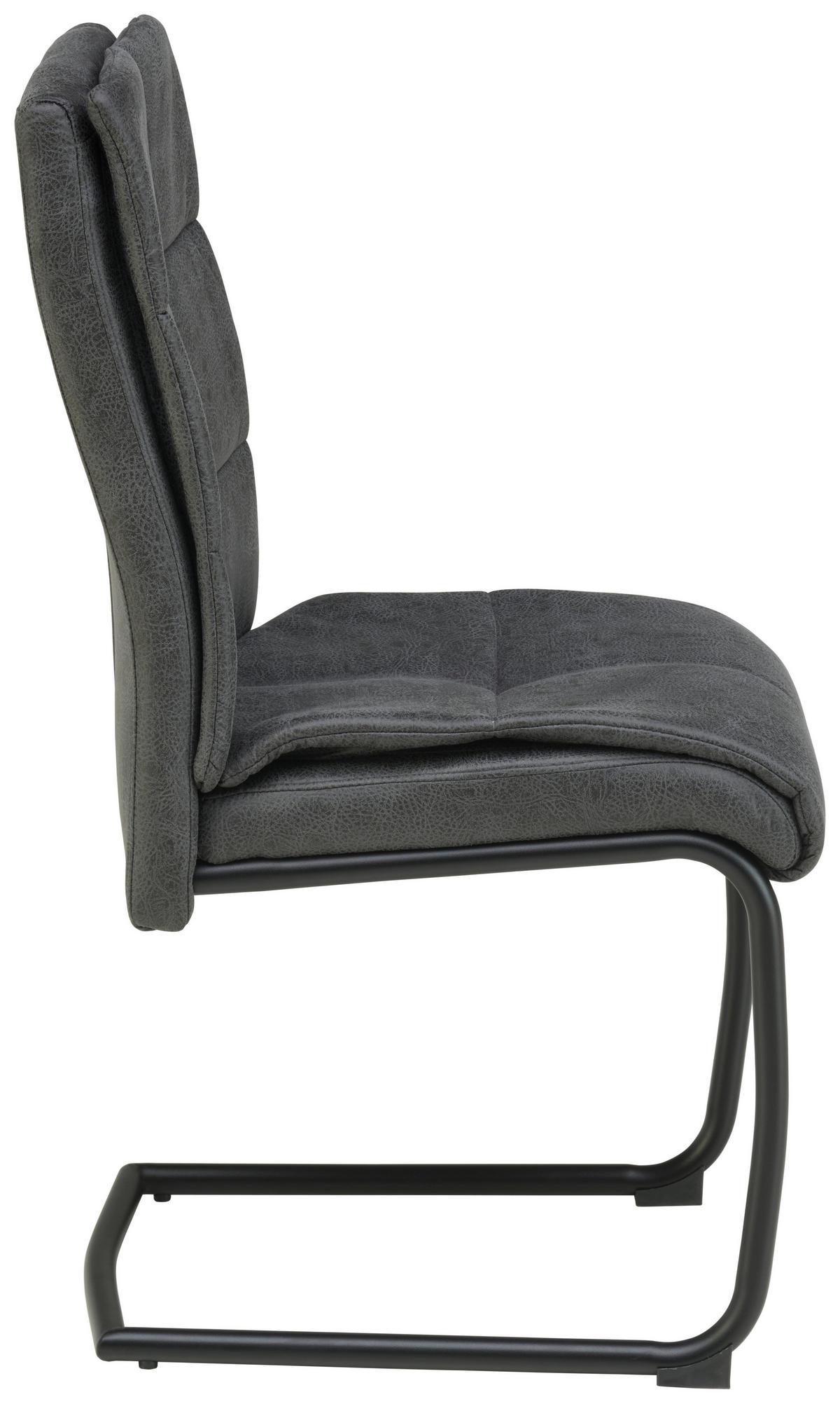 SCHWINGSTUHL  in Eisen Mikrofaser  - Dunkelgrau/Schwarz, LIFESTYLE, Textil/Metall (38/97/45cm) - Livetastic