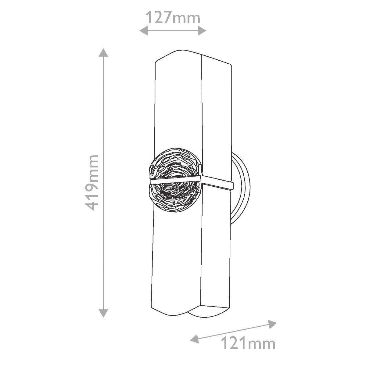 LED-WANDLEUCHTE    - Messingfarben, Design, Glas/Naturmaterialien (41,9/12,7/12,1cm) - Elstead Lighting