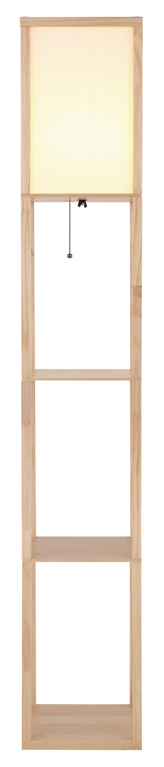 STEHLEUCHTE 26/26/159 cm    - Hellbraun/Weiß, Natur, Holz/Textil (26/26/159cm) - Globo