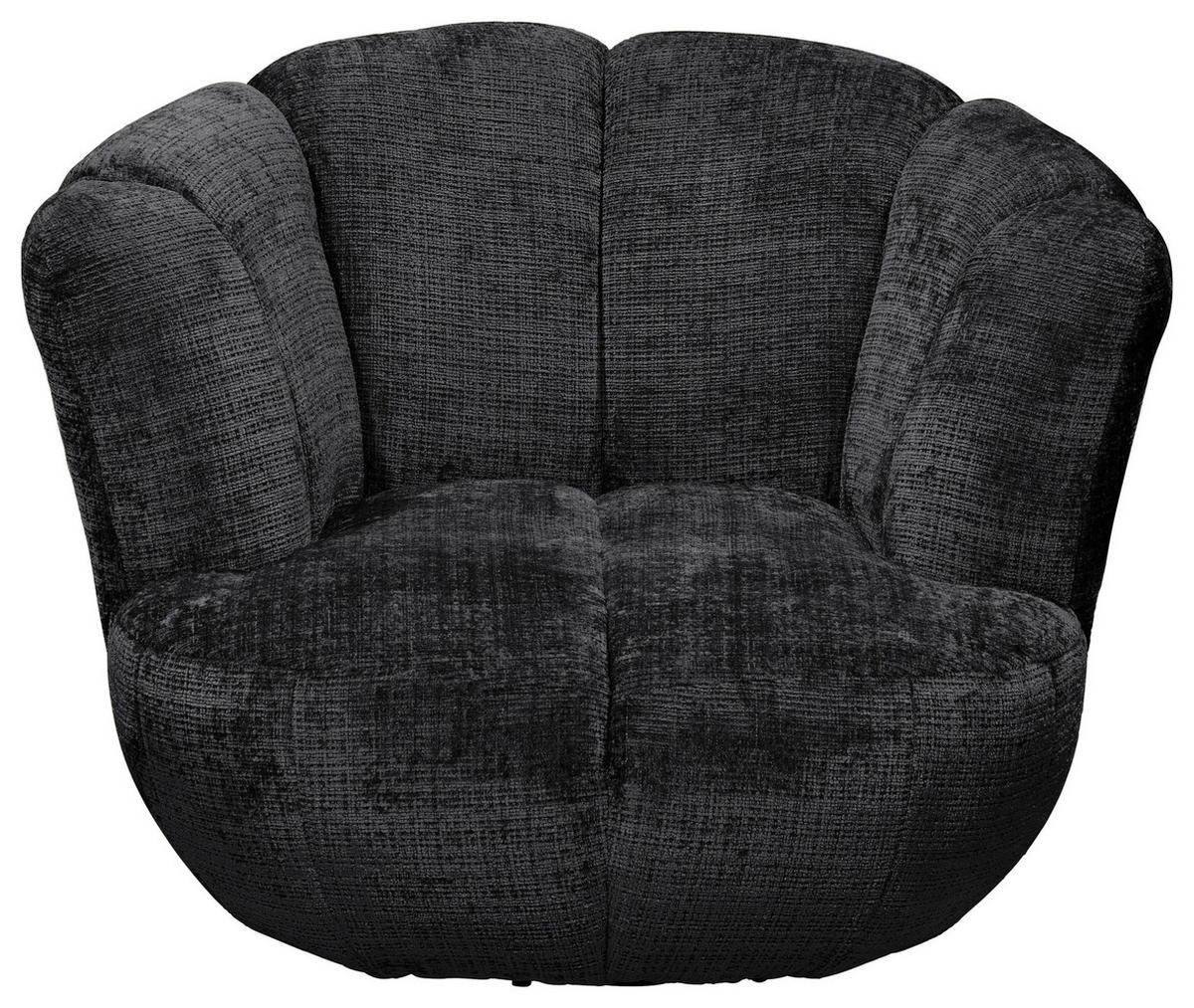 SESSEL in Chenille Schwarz  - Schwarz, MODERN, Textil/Metall (101/69/107cm) - Livetastic