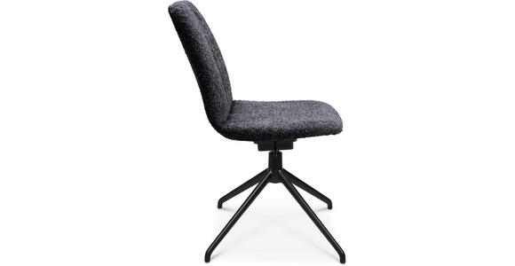 STUHL in Aluminium Bouclé Metall, Textil - Lavagrau/Schwarz, Design, Textil/Metall (46/81,5-84,5/55cm) - Johann Jakob