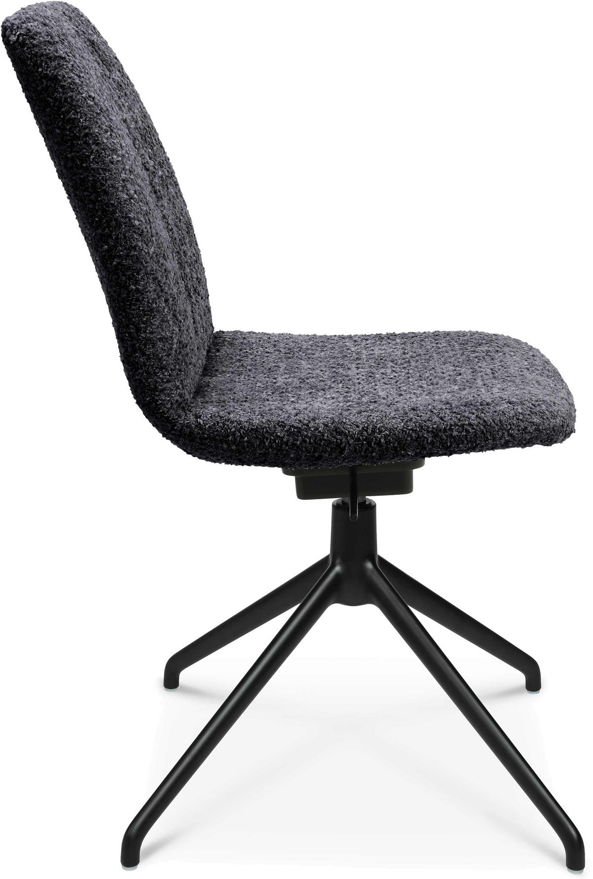 STUHL  in Aluminium Bouclé  - Lavagrau/Schwarz, Design, Textil/Metall (46/81,5-84,5/55cm) - Johann Jakob