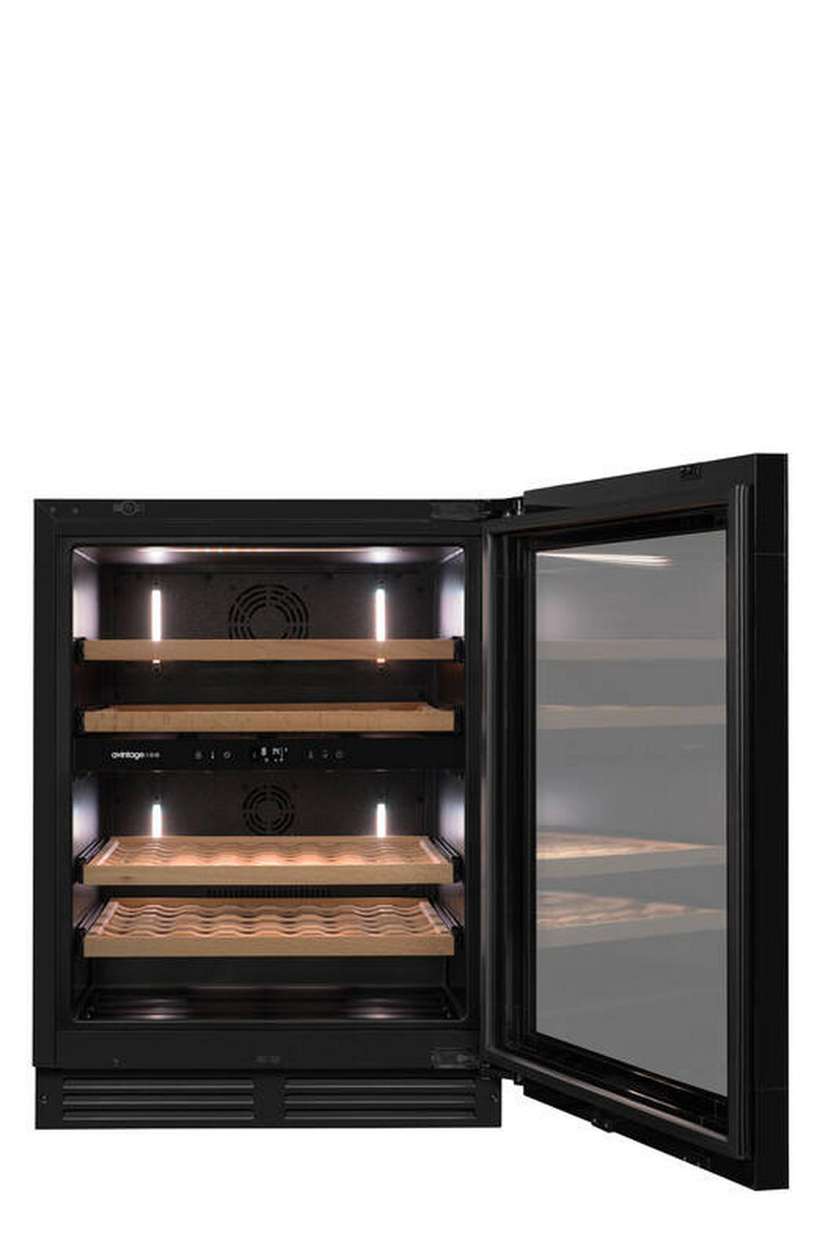 WEINKÜHLSCHRANK AVU50PLATINUM  - Schwarz, Basics, Glas/Holz (59,5/81,7/57,0cm)