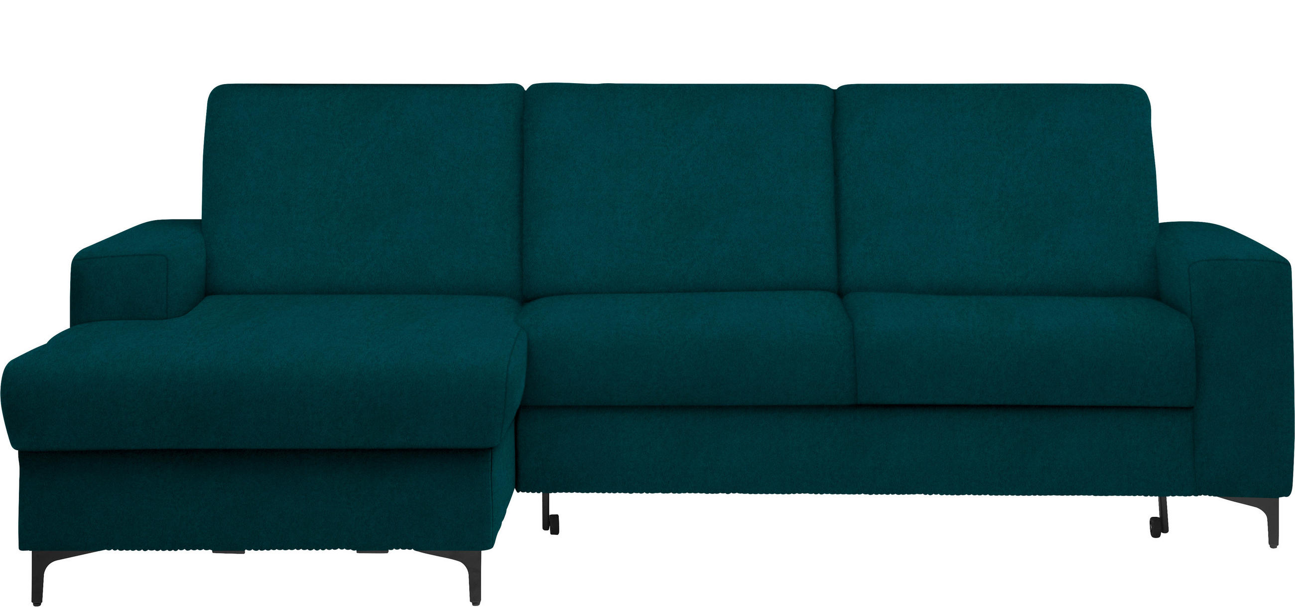 HÖRNSOFFA i velour petrol  - petrol/svart, Klassisk, metall/textil (167/247cm) - MID.YOU