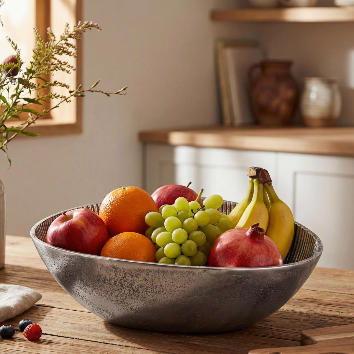 OBSTSCHALE  - Silberfarben, Design, Metall (30/10/24cm) - Livetastic
