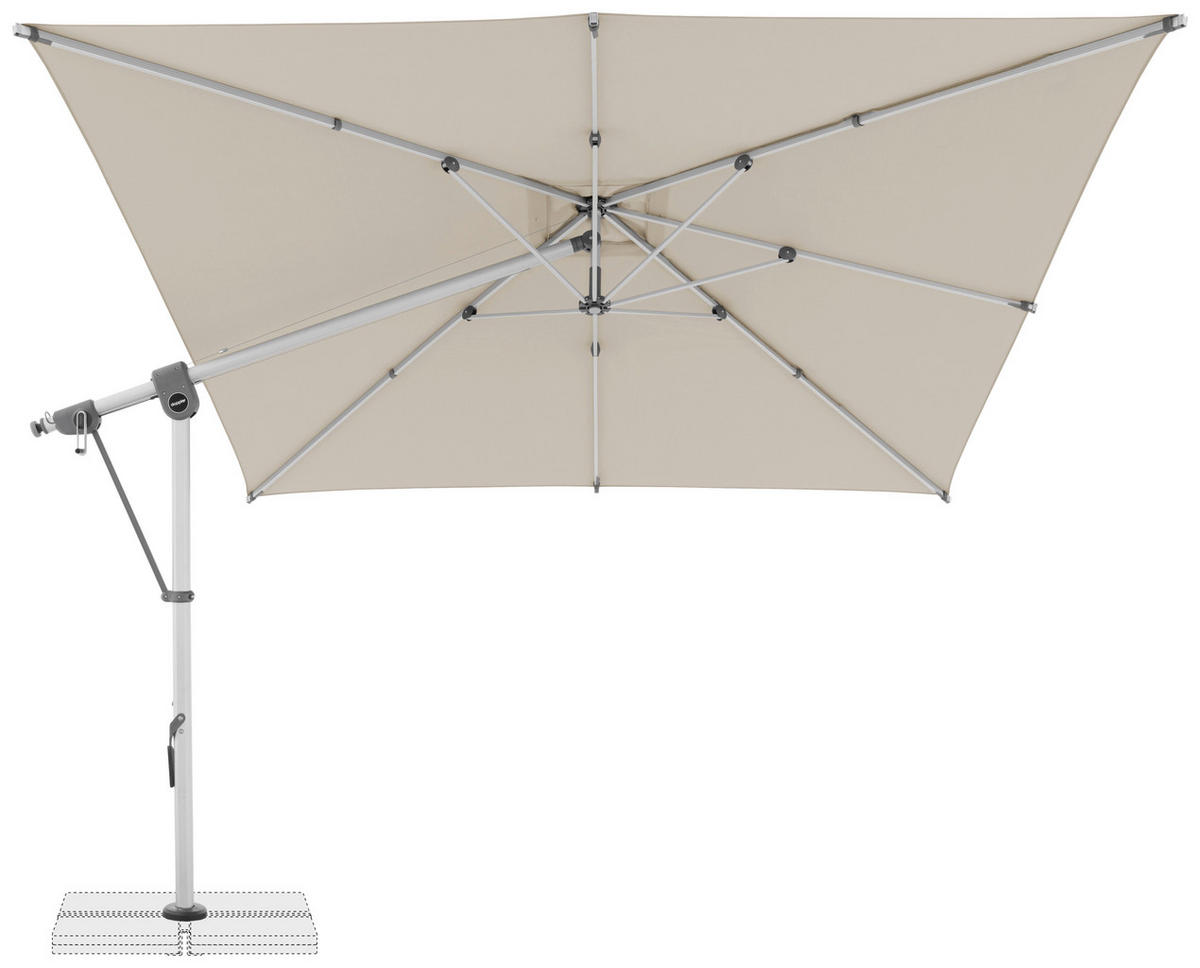 AMPELSCHIRM 300x300 cm  - Hellgrau/Naturfarben, Basics, Textil/Metall (300/300cm) - Doppler