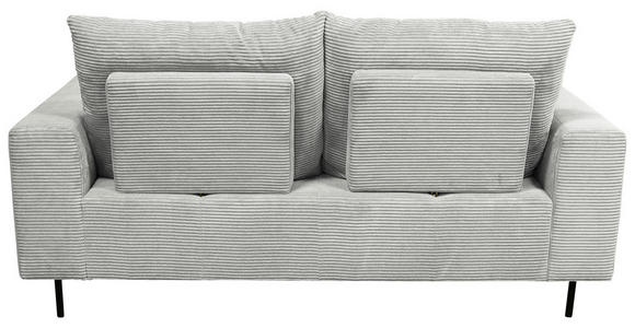 BIGSOFA  in Cord Hellgrau  - Hellgrau/Schwarz, KONVENTIONELL, Textil/Metall (246/100/116cm) - Carryhome