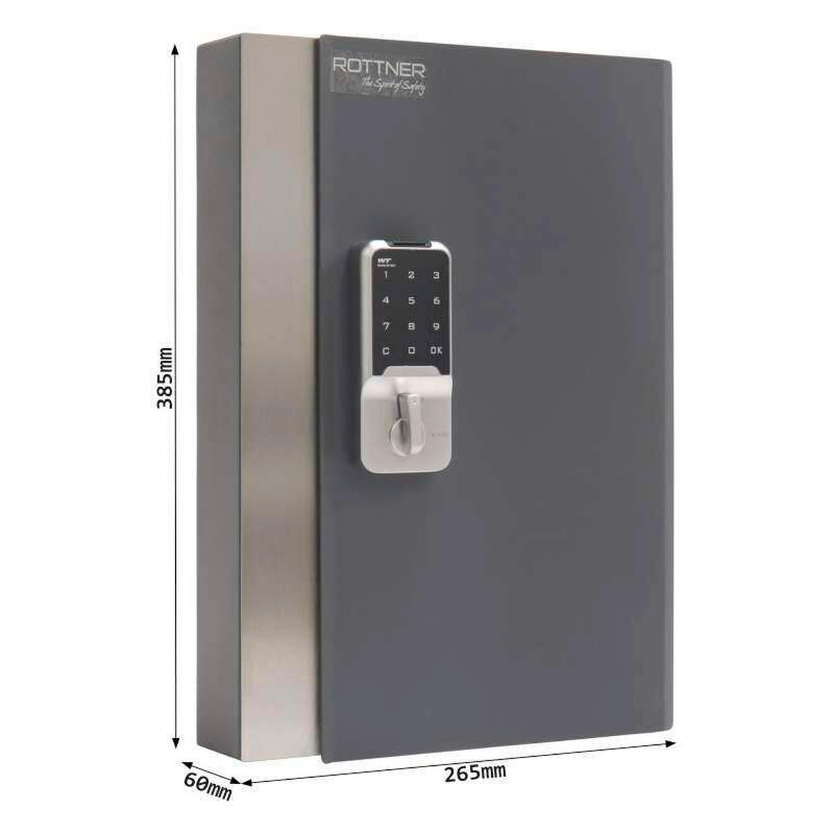 SCHLÜSSELKASTEN - Anthrazit, KONVENTIONELL, Metall (26,5/38,5/6cm) - ROTTNER