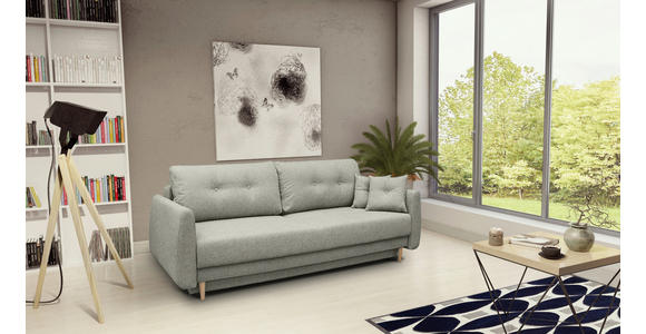 SCHLAFSOFA  mit Liegefunktion, Schlafen auf Sitzhöhe, Rücken echt Webstoff Beige  - Beige/Buchefarben, KONVENTIONELL, Holz/Textil (220/90/95cm) - Carryhome