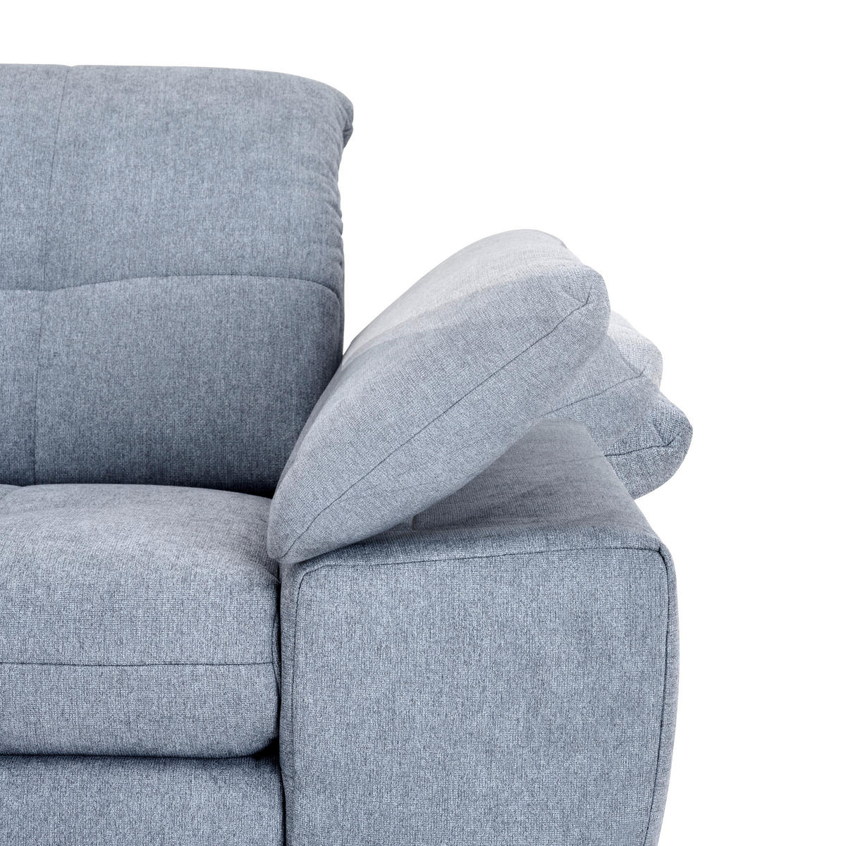 ECKSOFA in Webstoff Blaugrau  - Blaugrau/Schwarz, Design, Textil/Metall (180/265cm) - Carryhome