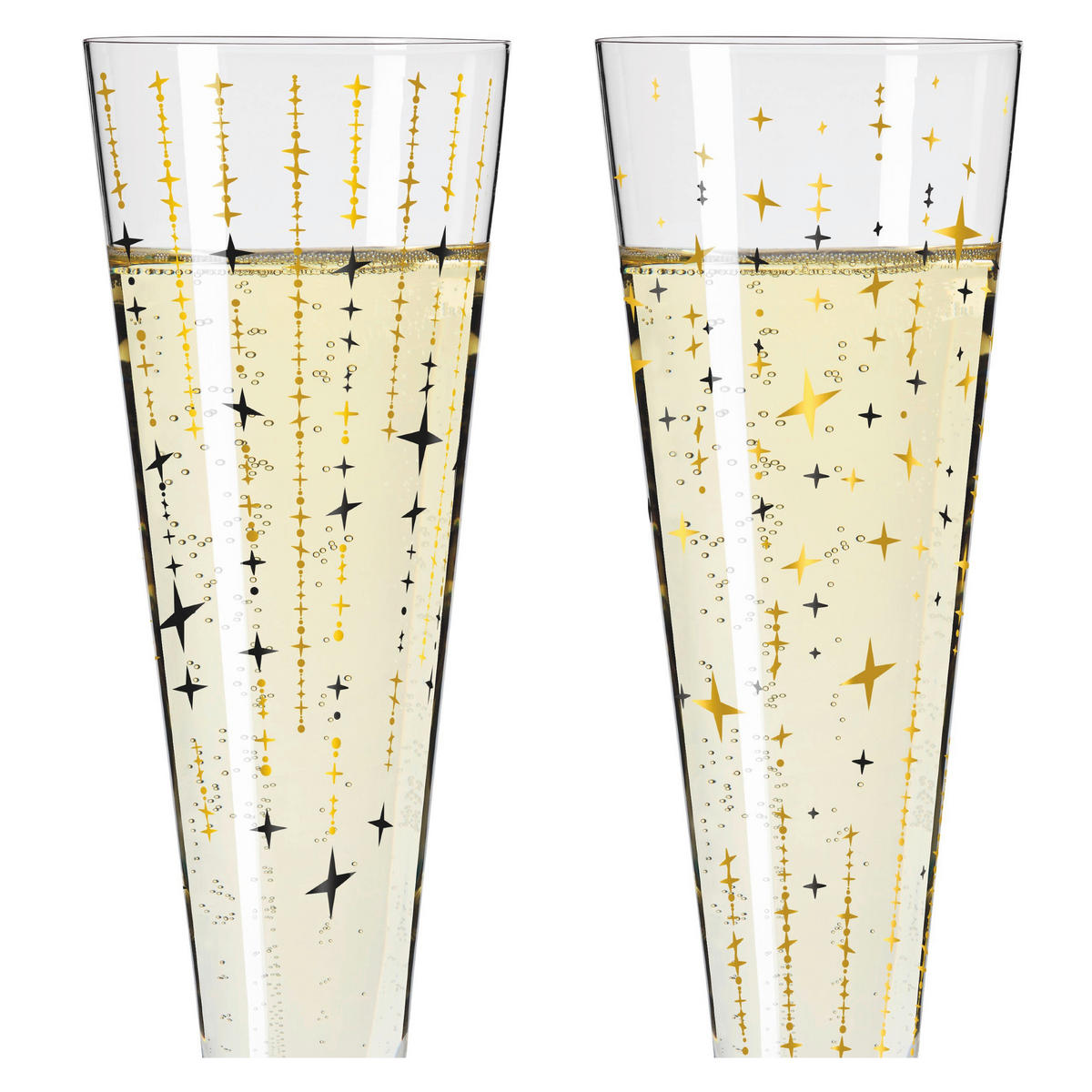 CHAMPAGNERGLAS 205 ml 2-teilig  - Platinfarben/Goldfarben, LIFESTYLE, Glas (7,2/24/7,2cm) - Ritzenhoff