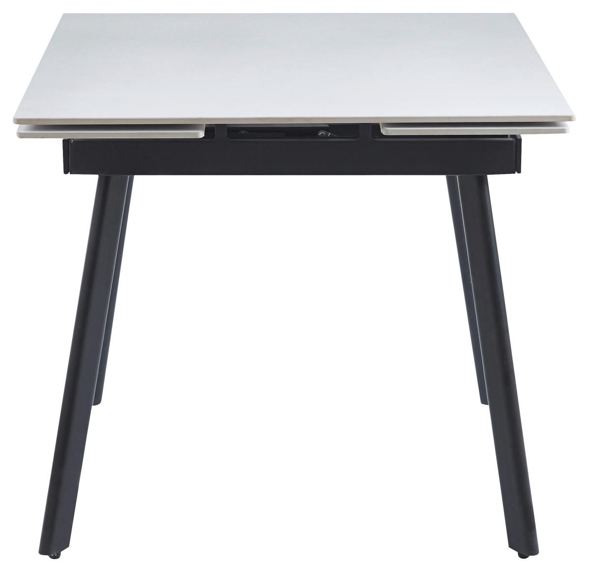 JEDILNA MIZA, bela  - črna/bela, Basics, kovina/keramika (90-150/77/90cm) - Novel