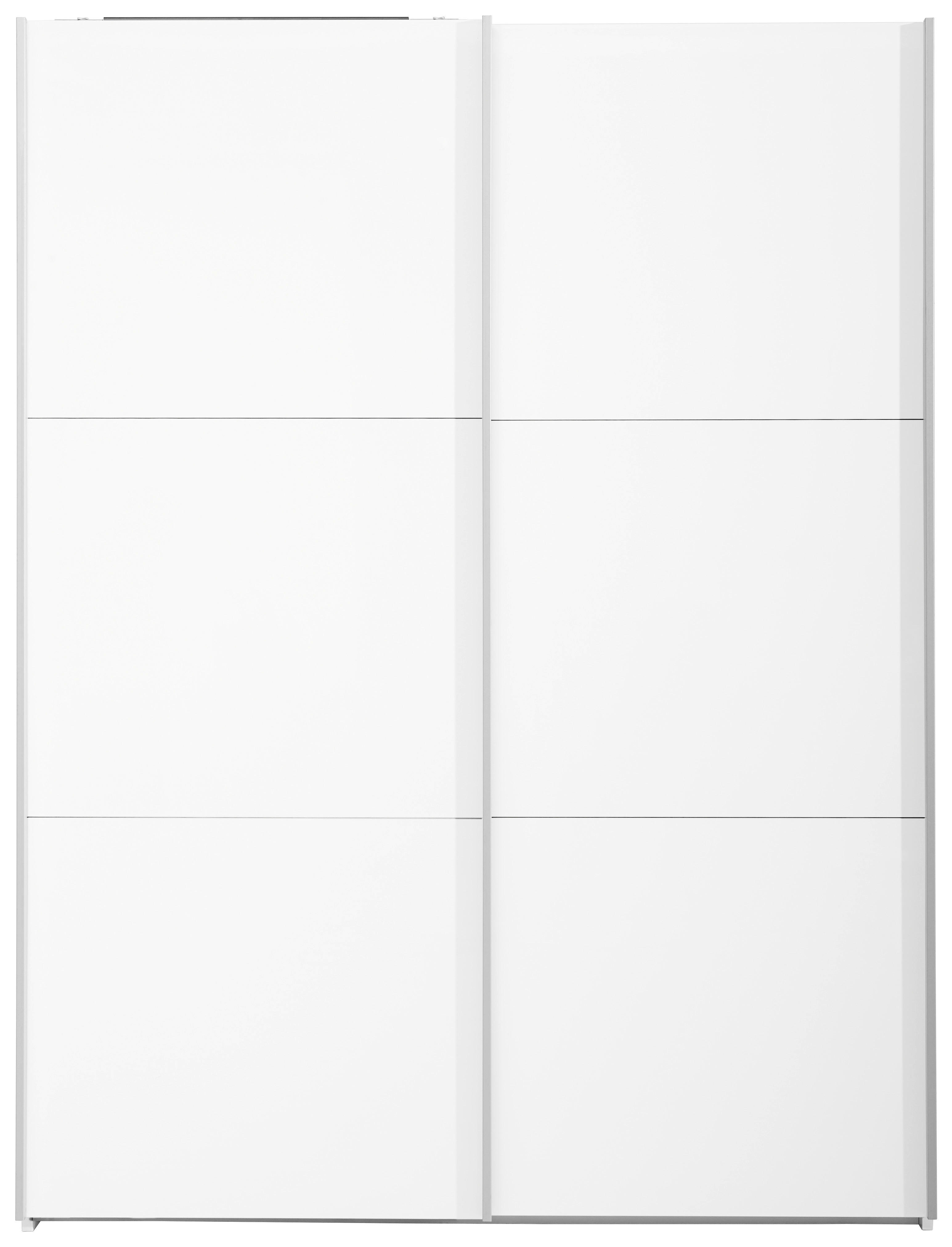 OMARA Z DRSNIMI VRATI, bela  - siva/bela, Konvencionalno, kovina/leseni material (150/223/60cm) - Xora