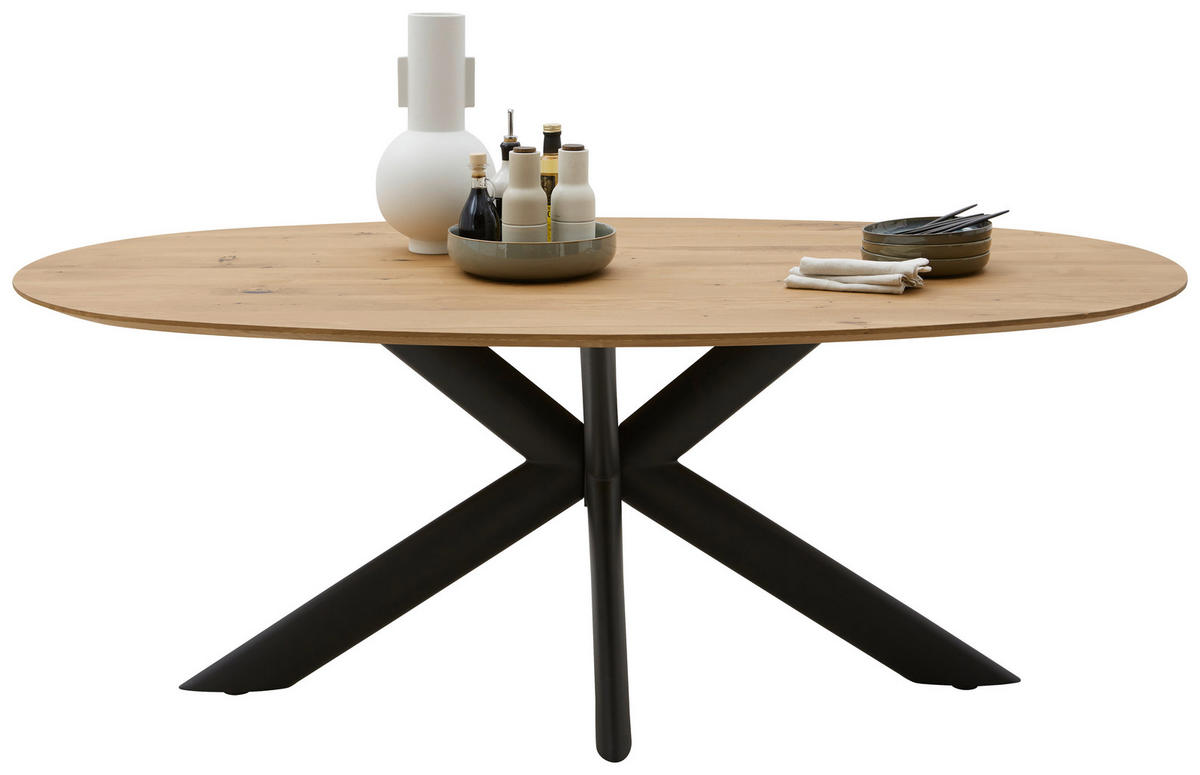 ESSTISCH in Holz, Metall 200/110/75 cm  - Eichefarben/Anthrazit, Design, Holz/Metall (200/110/75cm) - Valnatura