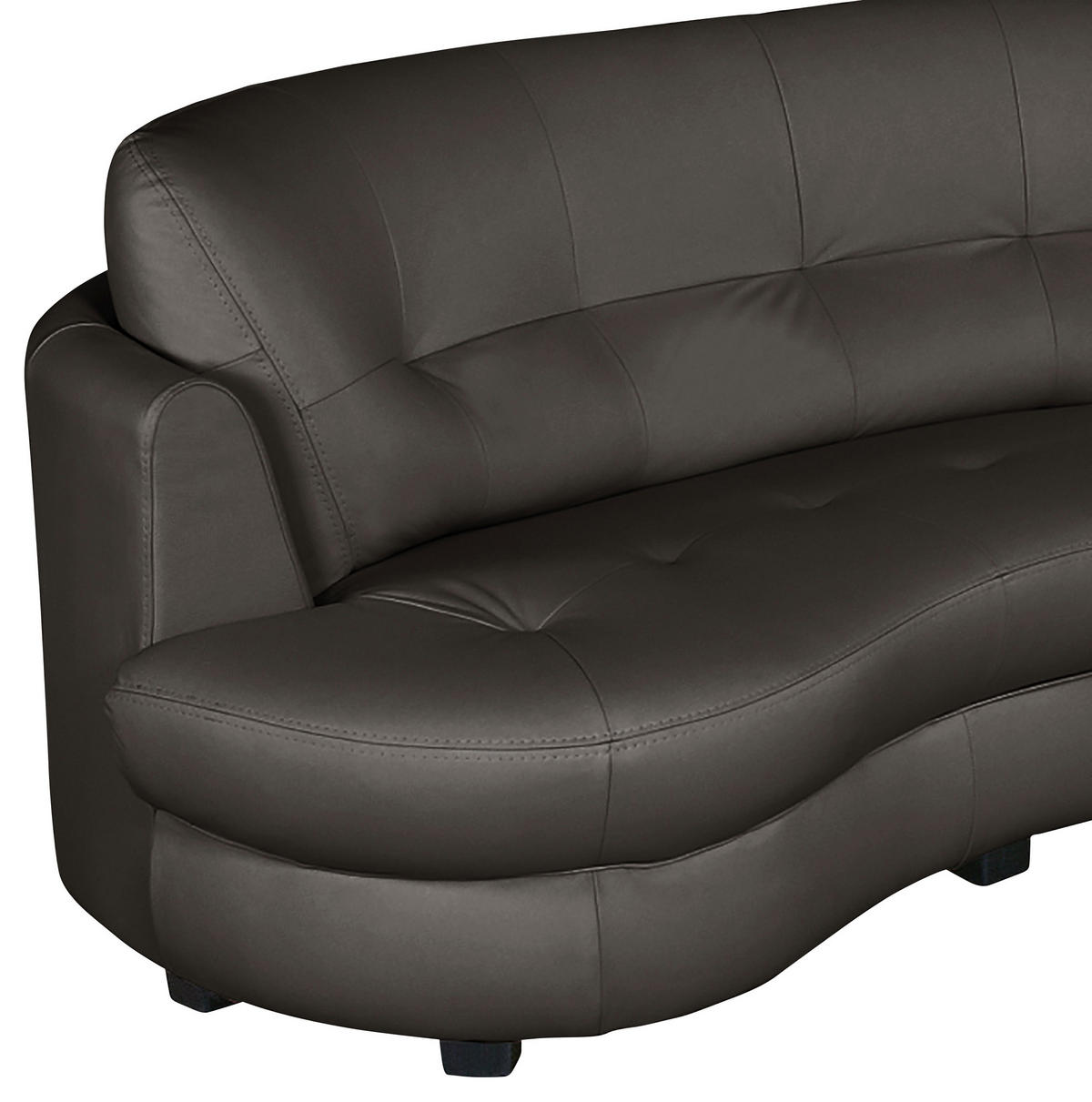 ECKSOFA Dunkelbraun Echtleder Lederlook  - Dunkelbraun/Schwarz, Design, Leder/Kunststoff (300/113cm) - Livetastic