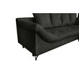 ECKSOFA Schwarz Struktur  - Schwarz, KONVENTIONELL, Textil/Metall (274/194cm) - Carryhome