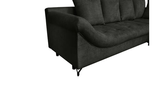 ECKSOFA Schwarz Struktur  - Schwarz, KONVENTIONELL, Textil/Metall (274/194cm) - Carryhome