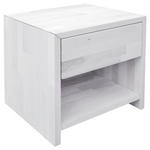 NACHTKÄSTCHEN 45/45/35 cm  in massiv Buche Weiß  - Weiß, Natur, Holz (45/45/35cm) - Carryhome