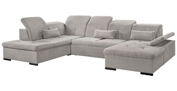 WOHNLANDSCHAFT Taupe Chenille  - Taupe/Grau, KONVENTIONELL, Kunststoff/Textil (188/340/240cm) - Carryhome