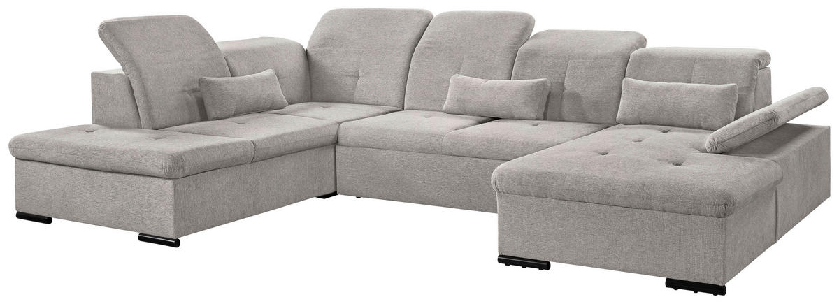 WOHNLANDSCHAFT Taupe Chenille  - Taupe/Grau, KONVENTIONELL, Kunststoff/Textil (188/340/240cm) - Carryhome