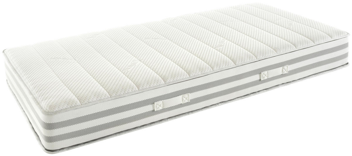 KALTSCHAUMMATRATZE 90/200 cm Höhe ca. 24 cm  - Weiss, Basics, Textil (90/200cm)
