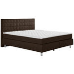 BOXSPRINGBETT 140/200 cm  in Braun  - Alufarben/Braun, KONVENTIONELL, Textil/Metall (140/200cm) - Carryhome