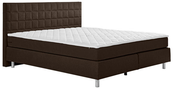 BOXSPRINGBETT 140/200 cm  in Braun  - Alufarben/Braun, KONVENTIONELL, Textil/Metall (140/200cm) - Carryhome