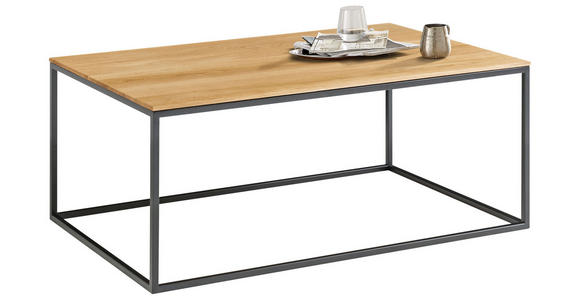 COUCHTISCH in Holz 100/60/41,5 cm - Eichefarben/Schwarz, Design, Holz/Metall (100/60/41,5cm) - Johann Jakob