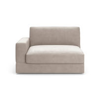 SOFAELEMENT FABIO E Flachgewebe Greige  - Greige/Schwarz, MODERN, Kunststoff/Textil (132/87/108cm) - Sit & More