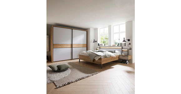 SCHWEBETÜRENSCHRANK  in Eichefarben, Hellgrau  - Eichefarben/Hellgrau, Design, Holz/Holzwerkstoff (270/225,5/60cm) - Xora