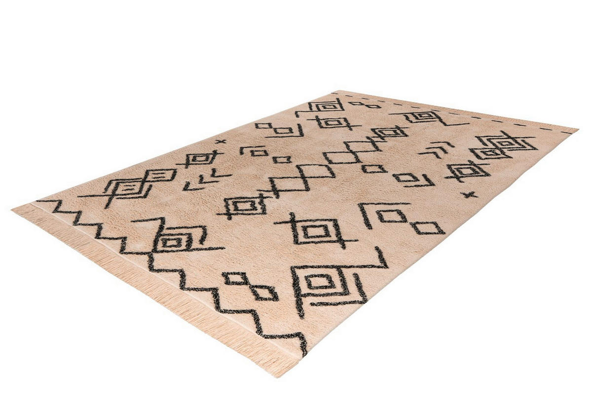 TEPPICH 160/230 cm Mylen 325 Creme / Schwarz Creme, Schwarz  - Creme/Schwarz, KONVENTIONELL, Textil (160/230cm)