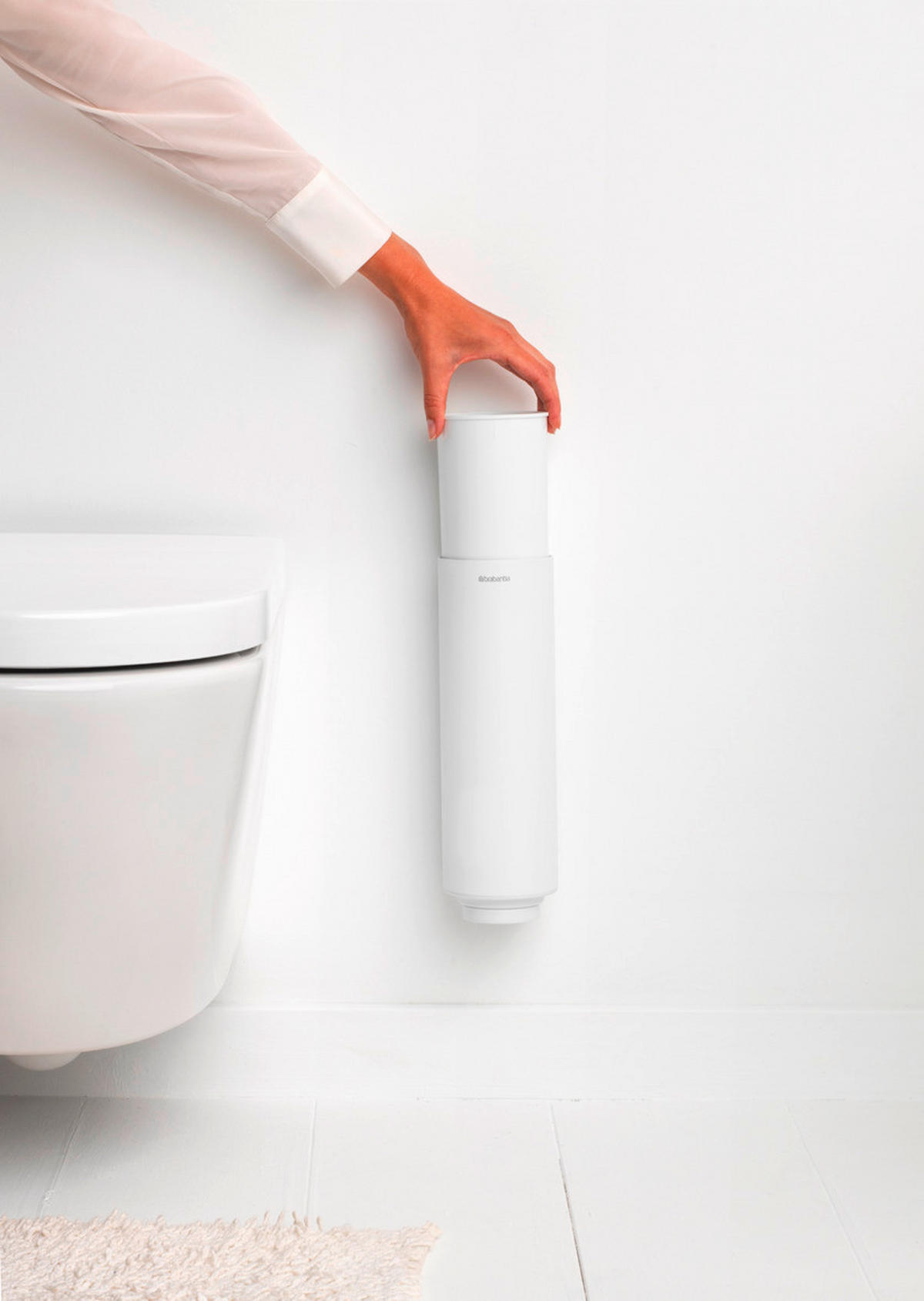 WC GARNITURA SA ČETKOM  bela  metal  - bela, Osnovno, metal/plastika (11/42/9.5cm) - Brabantia