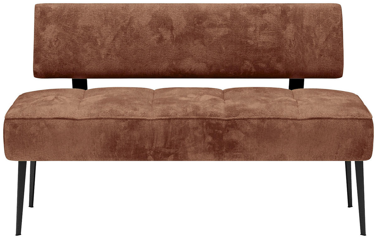 SITZBANK 162/90/65 cm Webstoff Terracotta Metall  - Terracotta/Schwarz, MODERN, Textil/Metall (162/90/65cm) - Welnova