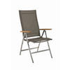 GARTENSTUHL Edelstahl Taupe, Edelstahlfarben  - Taupe/Edelstahlfarben, Basics, Holz/Textil (60/112/73cm)