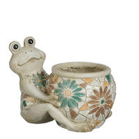 VIRÁGKASPÓ  - zöld, Basics, fém (22/21/22cm)