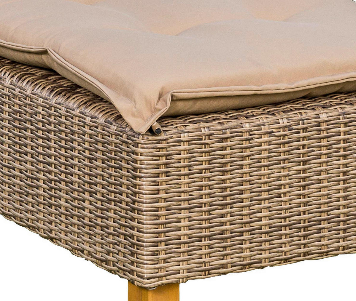 GARTENLIEGE 80/34/86/200 cm  - Akaziefarben/Cappuccino, KONVENTIONELL, Holz/Kunststoff (80/34/86/200cm) - Gardenson