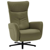 RELAXSESSEL in Leder Grün  - Schwarz/Grün, Design, Leder/Metall (76/112/83cm) - Beldomo Speed