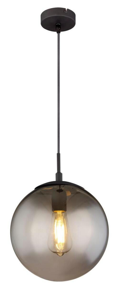 HÄNGELEUCHTE BLAMA 25/120 cm   - Schwarz, Design, Glas/Metall (25/120cm) - Globo