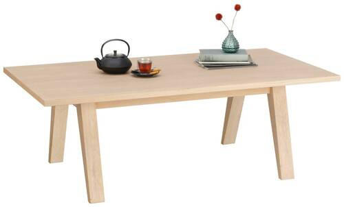 COUCHTISCH Eiche furniert 130/70/45 cm rechteckig Weiß  - Weiß, Design, Holz/Holzwerkstoff (130/70/45cm) - MID.YOU