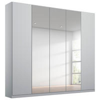 DREHTÜRENSCHRANK 226/229/54 cm,  in Silberfarben, Hellgrau, 5-türig  - Silberfarben/Hellgrau, MODERN, Holzwerkstoff (226/229/54cm) - Rauch Möbel