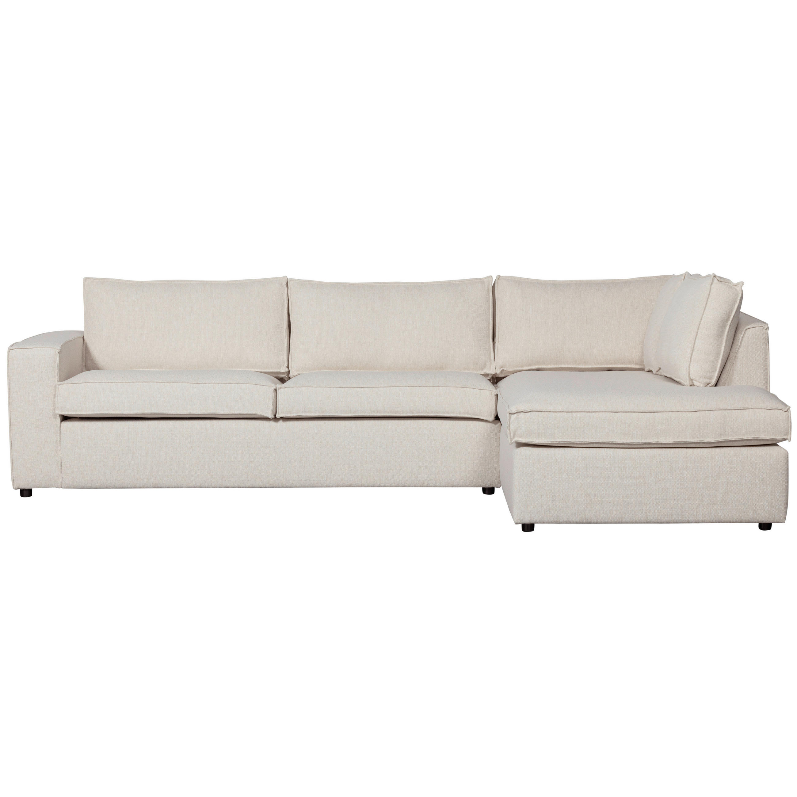 ECKSOFA Thomas Naturfarben Webstoff  - Schwarz/Naturfarben, Design, Kunststoff/Textil (283/197cm) - Livetastic
